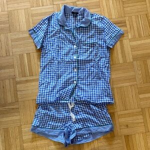 J. Crew Cotton pajama set in mixed gingham